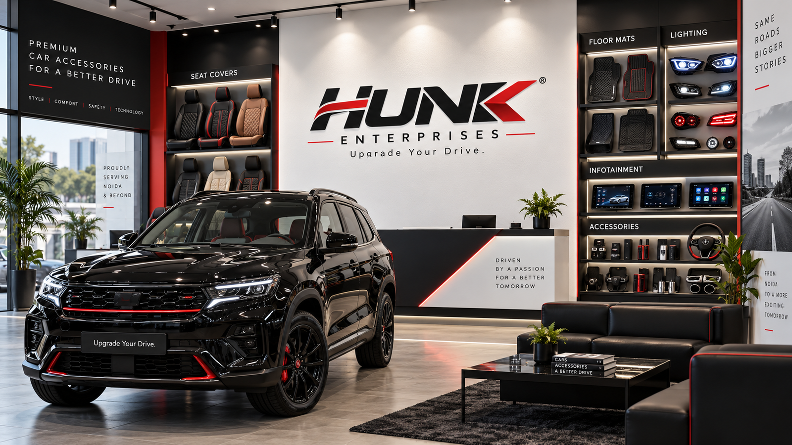 Hunk Enterprises car accessories store in Sector 16 Noida