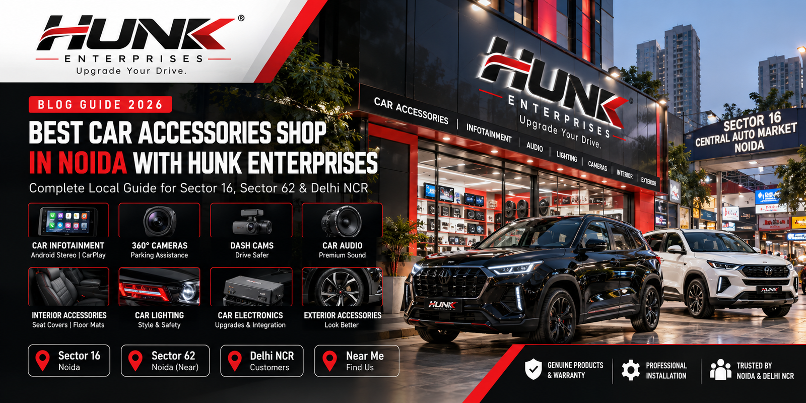 Hunk Enterprises car accessories shop in Noida Sector 16
