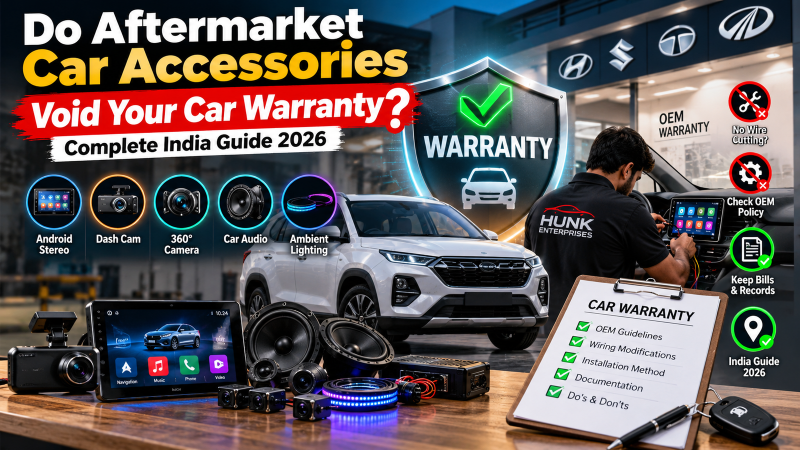 Car accessories without voiding warranty India Hunk Enterprises