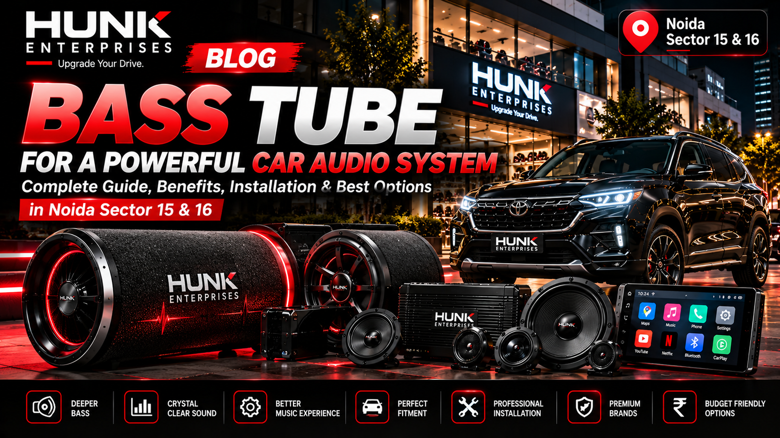 bass tube for car audio system in Noida Sector 16